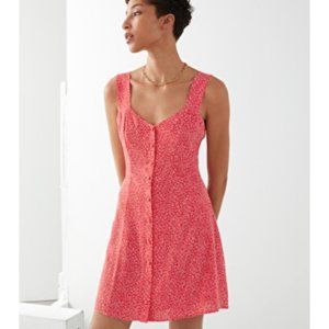 & Other Stories Red Floral Mini Dress